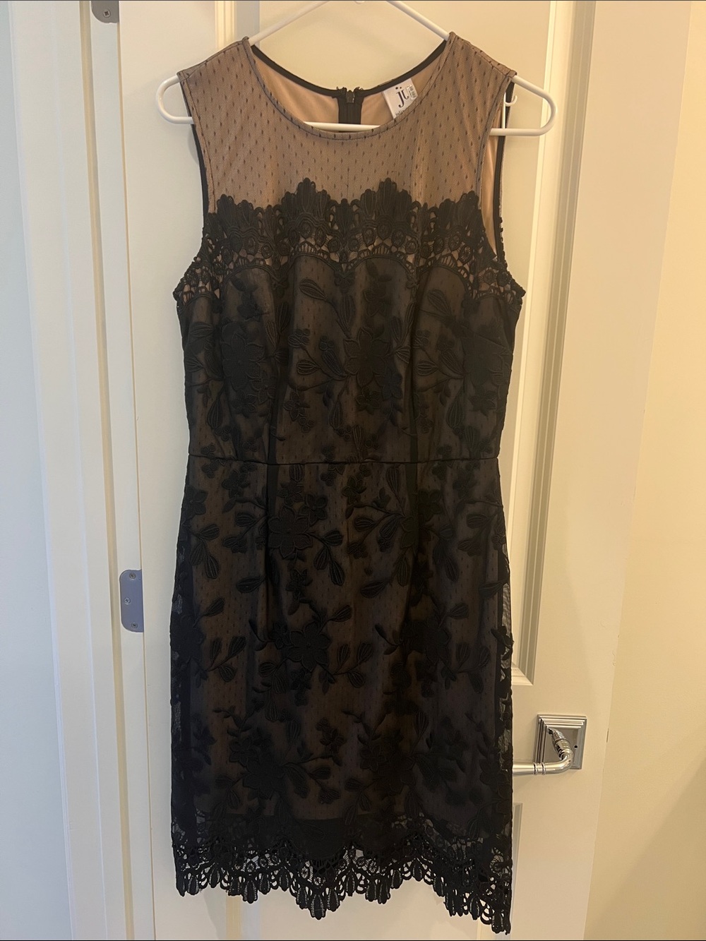 julia jordan Black Floral Lace Sheath Dress